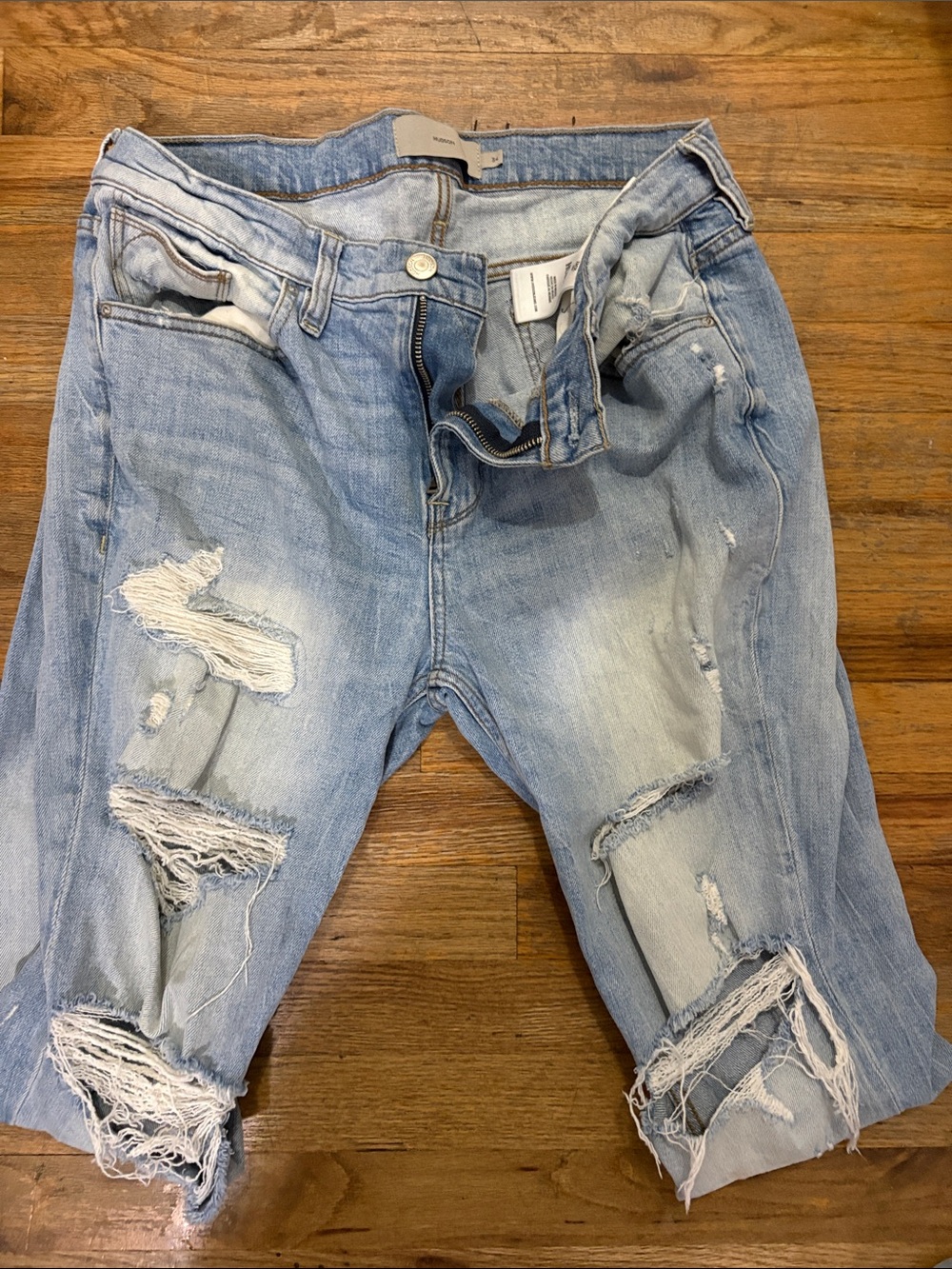 Hudson Jeans Light Blue Distressed Men’s Denim Shorts